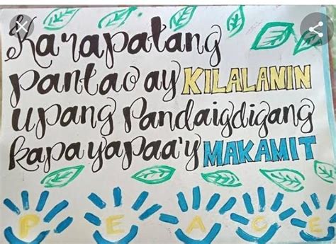 gumawa ng poster na nagpapakita|Poster Ng Mga Karapatang Pantao Template.